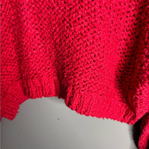 Pilcro Red Open Knit Cropped Hooded Sweater Size XS - Picture 2 of 7
